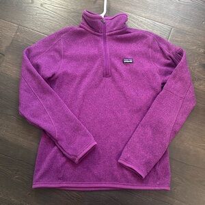 Patagonia Sweater Womens Small Purple Better Sweater 1/4 Zip Pullover Casual